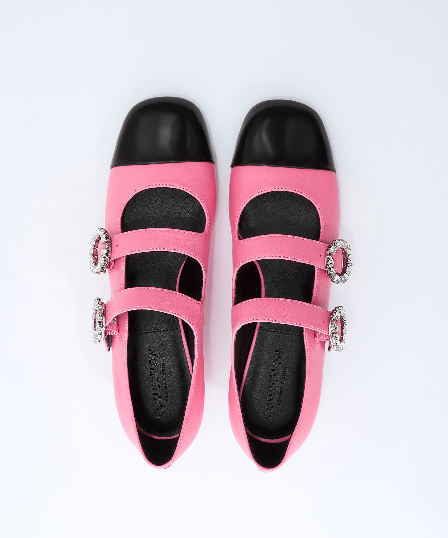 Pink double buckle sandals sale