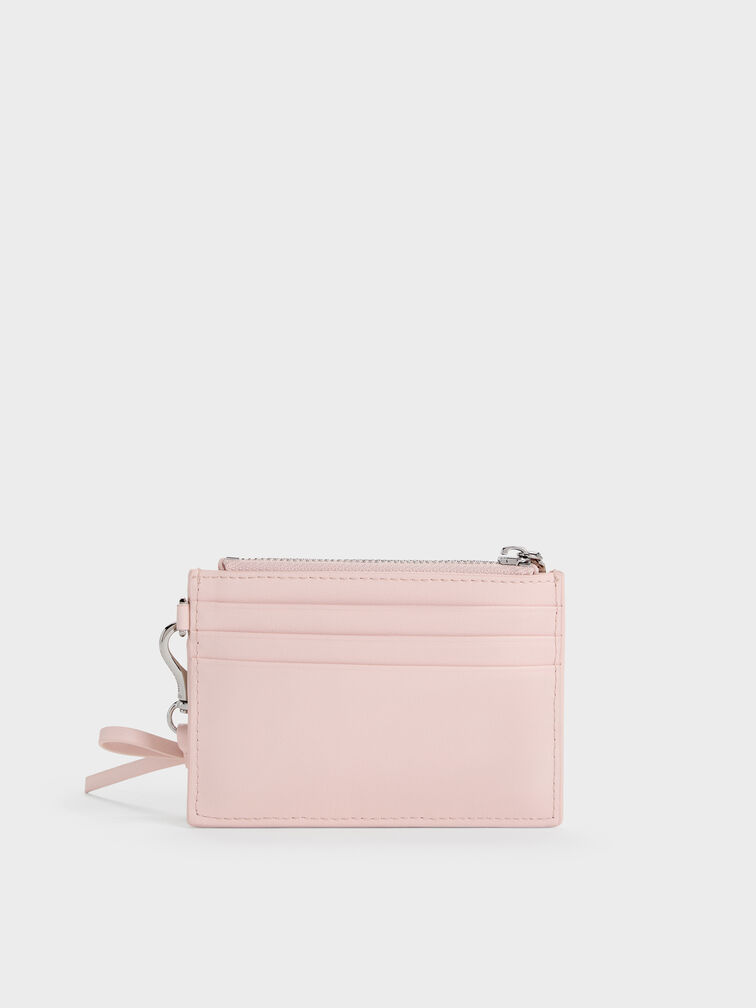 Hazel Bow Panelled Card Holder, Soft Pink, hi-res