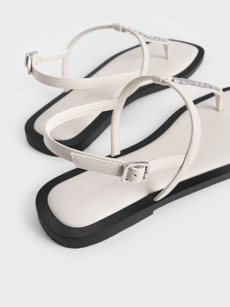Chain-Link Thong Sandals, Chalk, hi-res