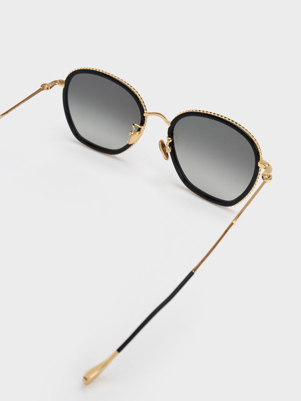 Black Twisted Metallic Butterfly Sunglasses - CHARLES