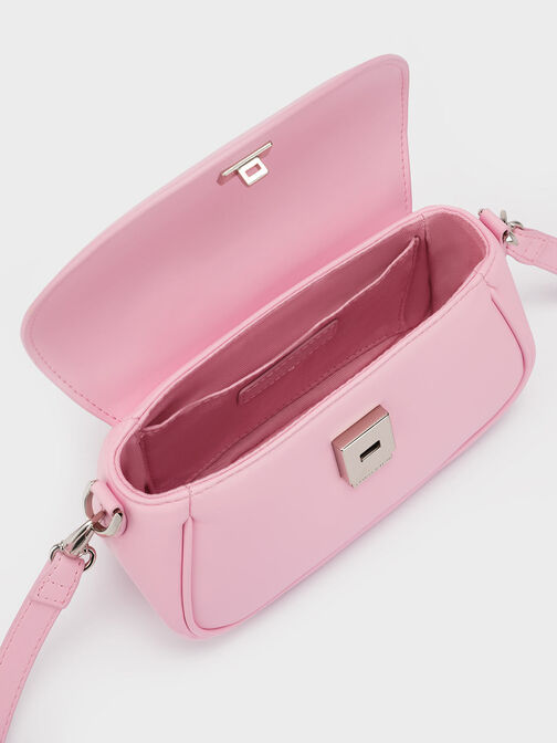 Sammie Knotted-Handle Front-Flap Bag, Bubble Gum Pink, hi-res
