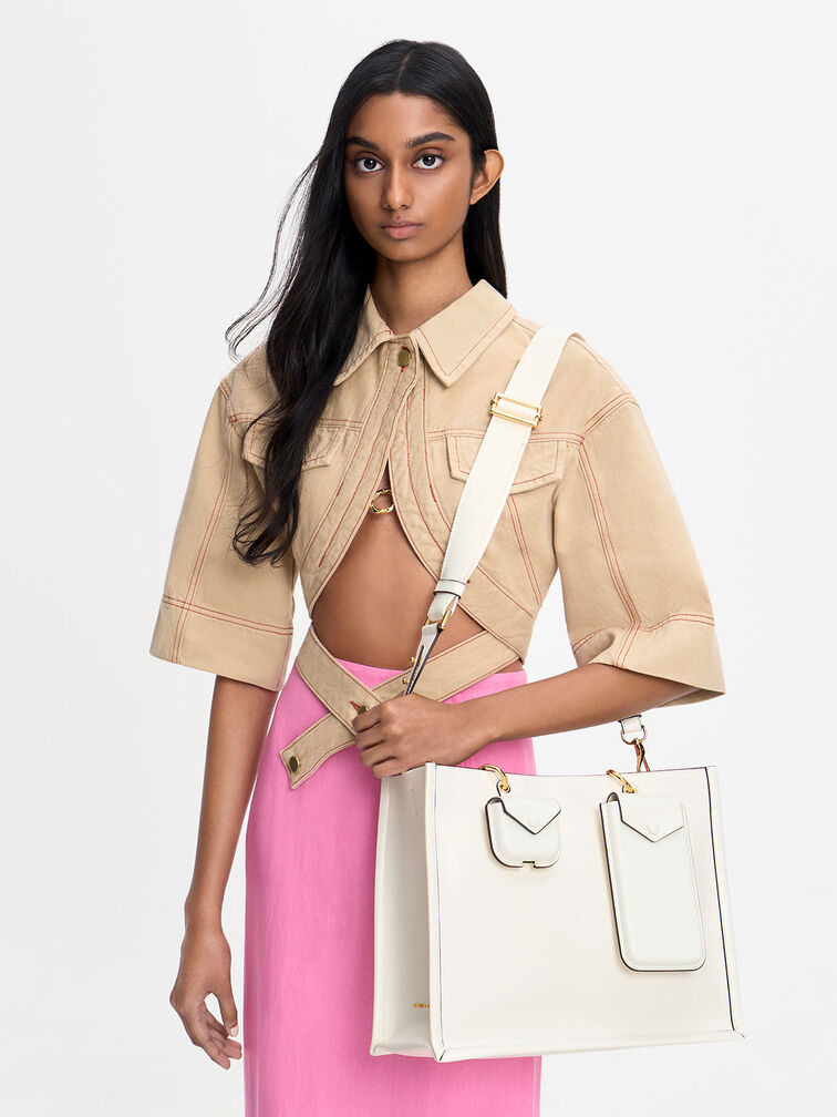 Amber Multi-Pouch Tote Bag, White, hi-res