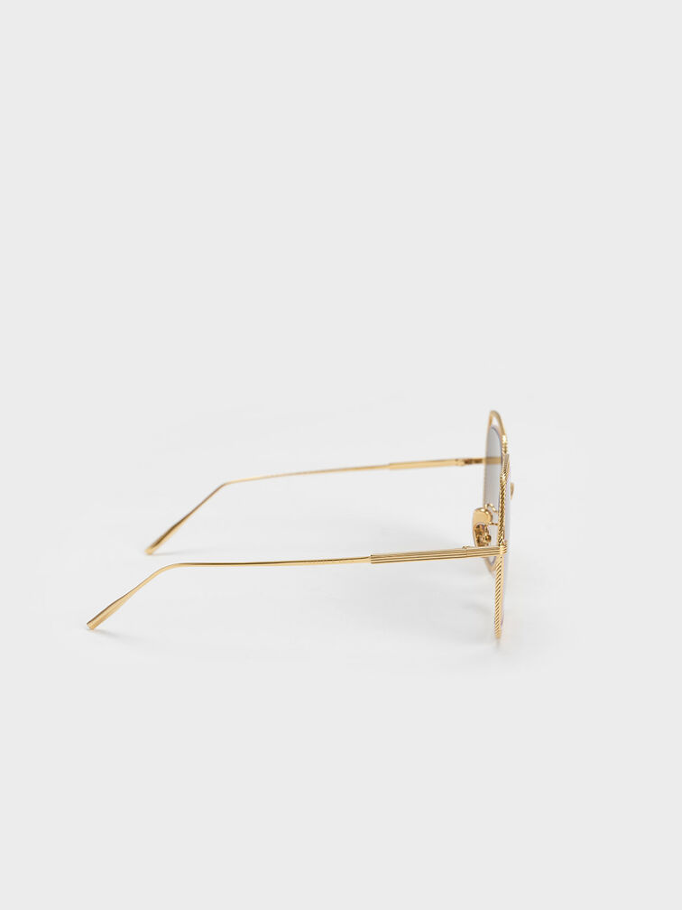 Cut-Out Double-Frame Butterfly Sunglasses, Violet, hi-res