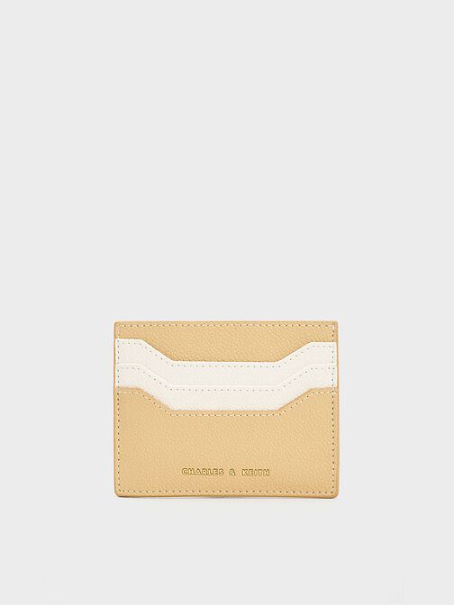 Two-Tone Multi-Slot Card Holder, Beige, hi-res