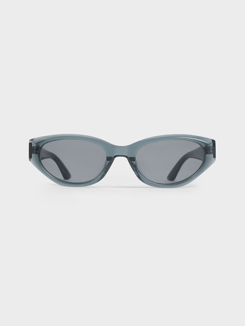 Bijou Recycled Acetate Cateye Sunglasses, Teal, hi-res