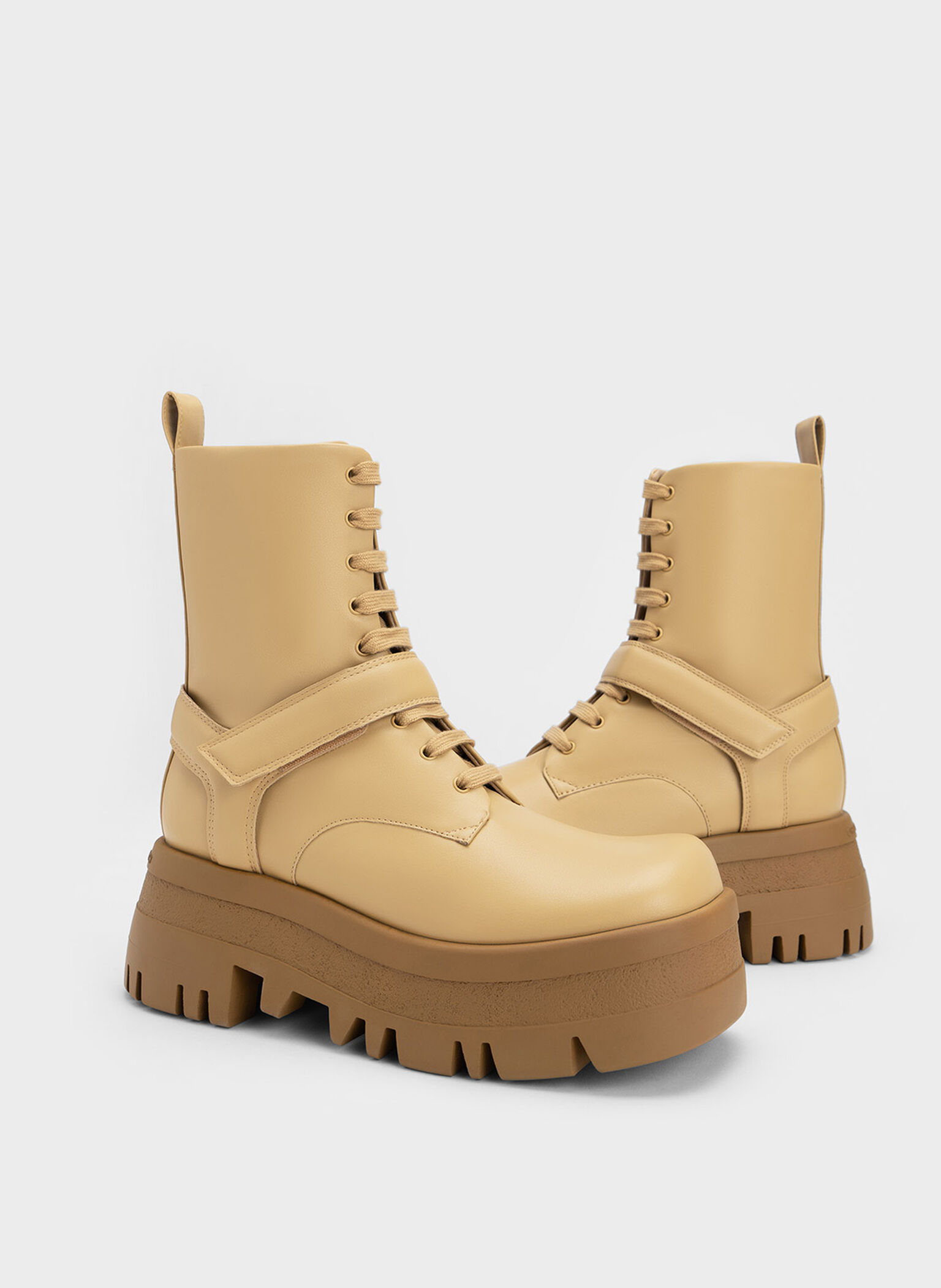 Rainier Belted Lace-Up Boots, Sand, hi-res