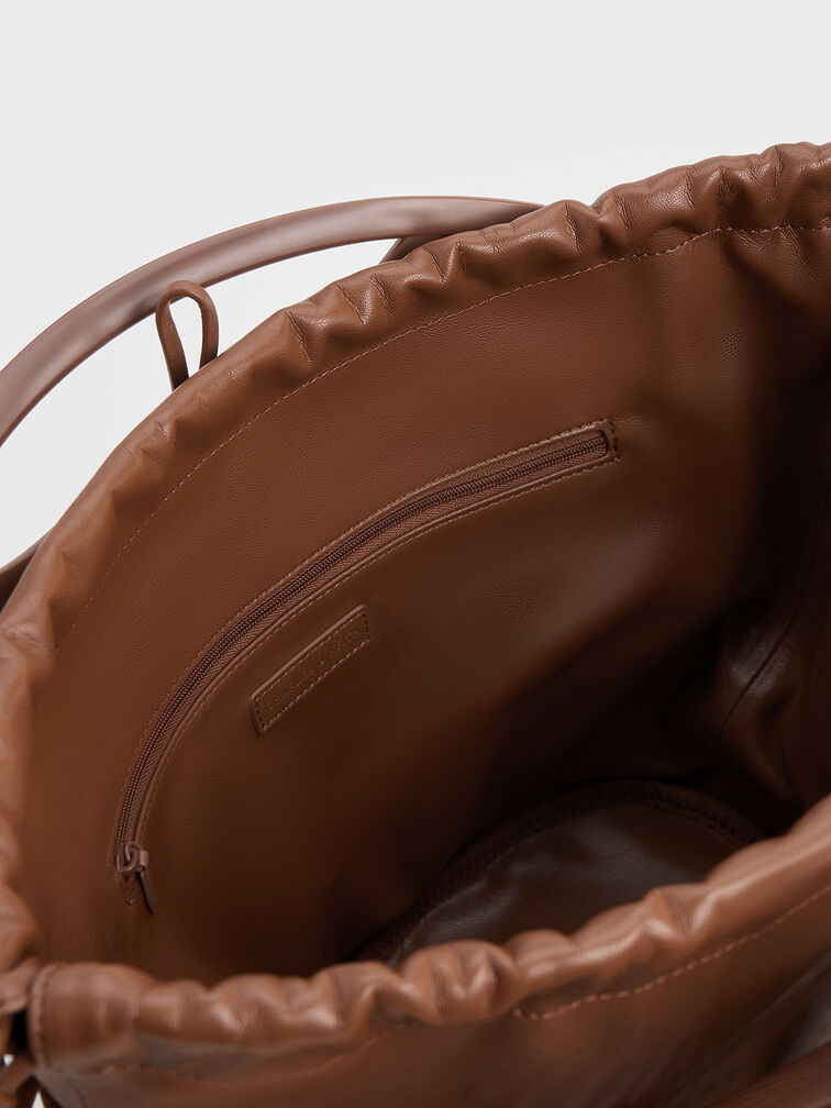 Calypso Fan Curved-Handle Bag, Chocolate, hi-res