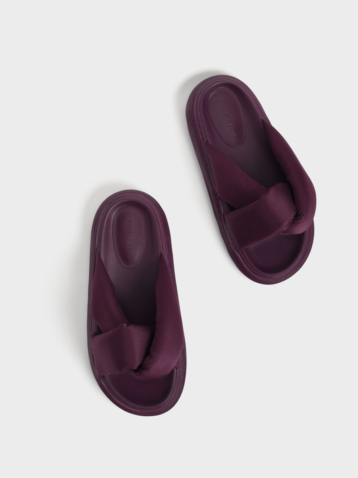 Purple Odessa Nylon Round Toe Slide Sandals CHARLES KEITH SG