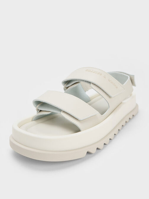 Buckled Sports Sandals, White, hi-res