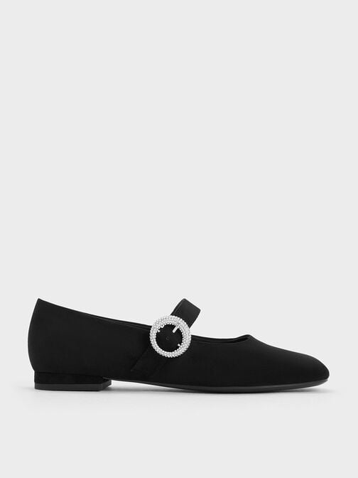 圓鑽釦瑪莉珍鞋, 黑色特別款, hi-res