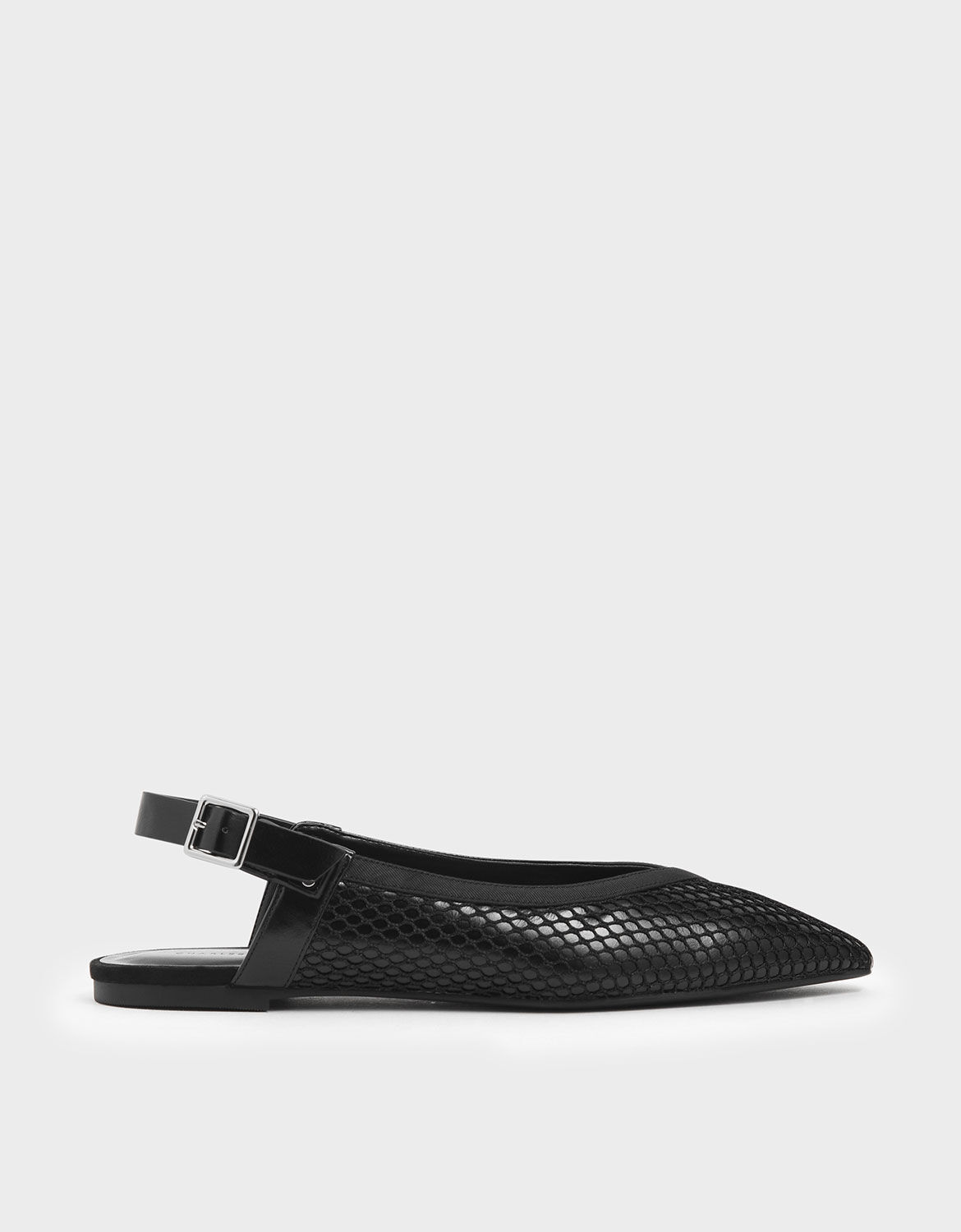 black slingback flat shoes