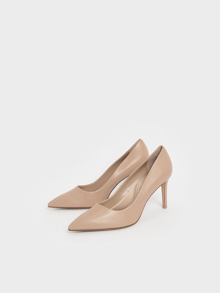 Emmy Pointed-Toe Stiletto Pumps, Nude, hi-res
