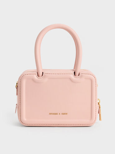 Perline Elongated Top Handle Bag, Pink, hi-res