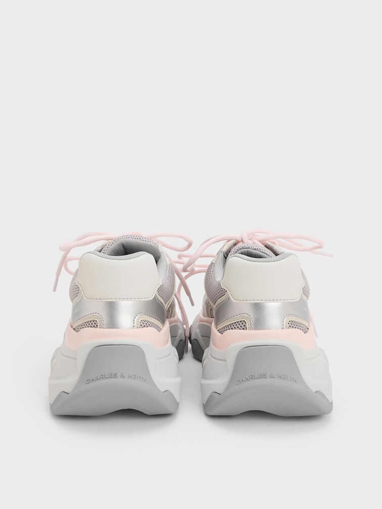 Zapatillas deportivas gruesas Gaskell con malla, Rosa pálido, hi-res