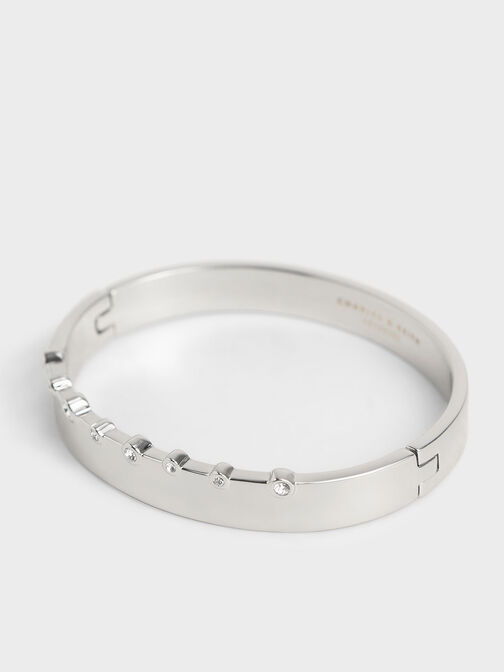 Swarovski® Crystal Studded Bracelet, Silver, hi-res