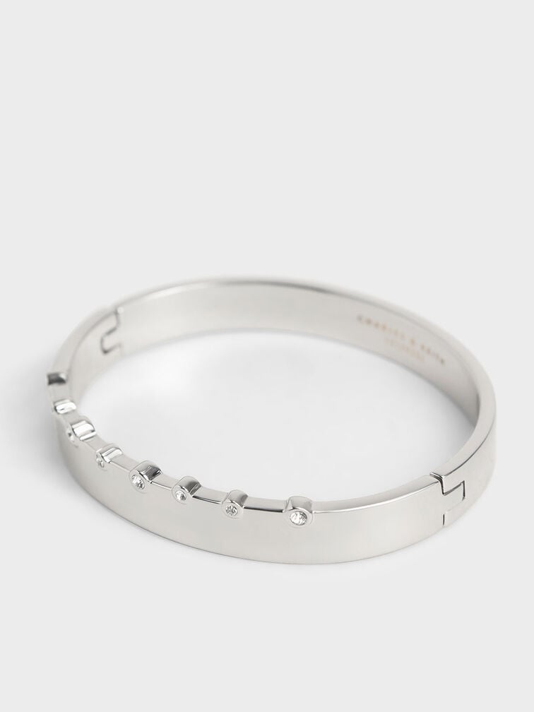 Swarovski® Crystal Studded Bracelet, Silver, hi-res