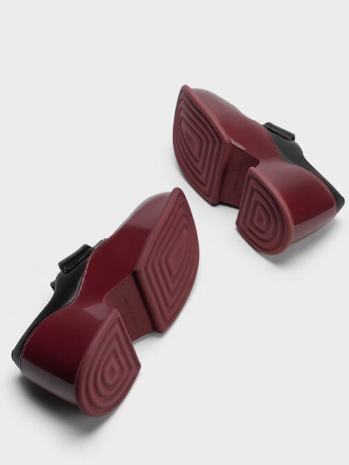 Pixie 漆皮拼接厚底鞋, 紅色, hi-res