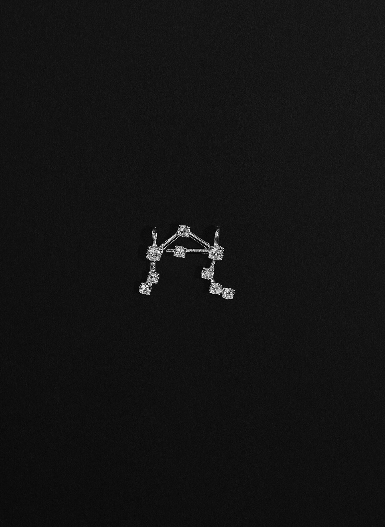 Libra Crystal Charm, Silver, hi-res