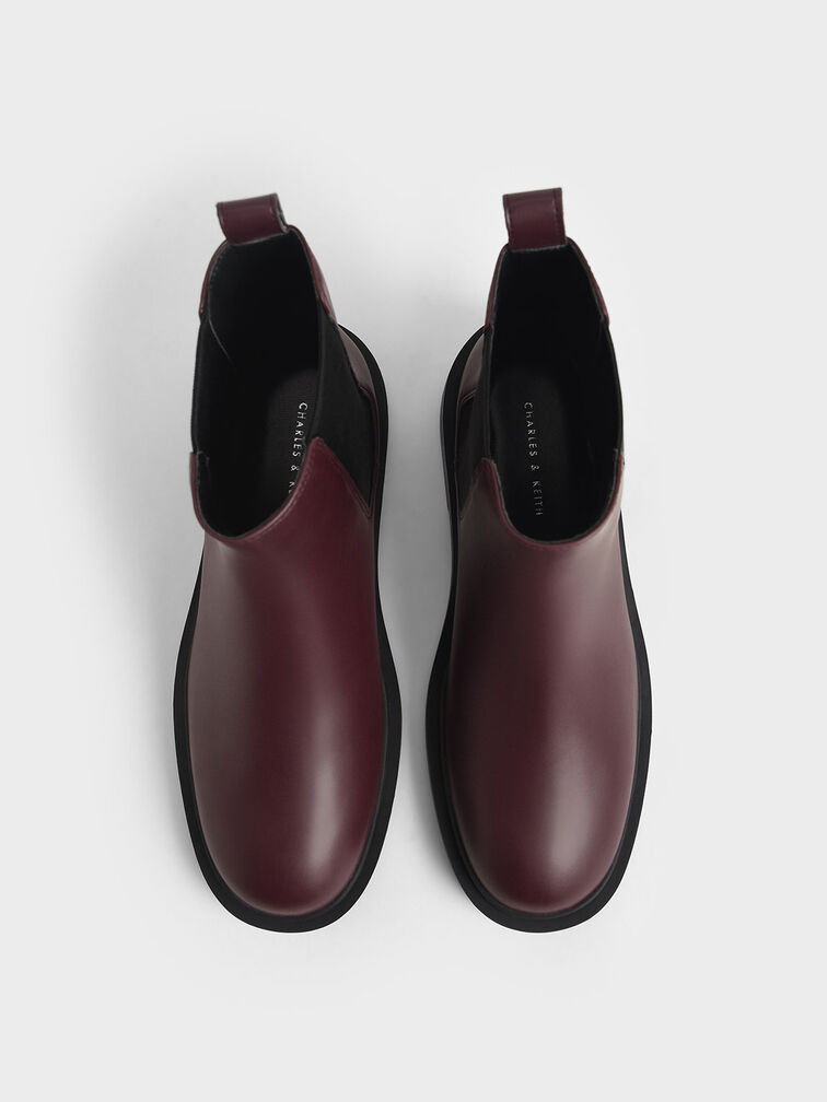 Chelsea Block-Heel Boots, Burgundy, hi-res