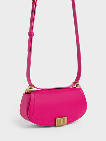 Sonnet Two-Tone Chain Handle Shoulder Bag, Fuchsia, hi-res