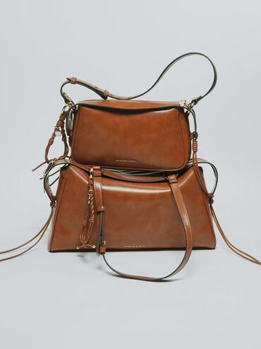 Haylen Braided-Charm Tote Bag, Distressed Tan, hi-res