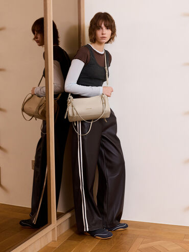 Levy Nylon Shoulder Bag, Dusted Oat, hi-res