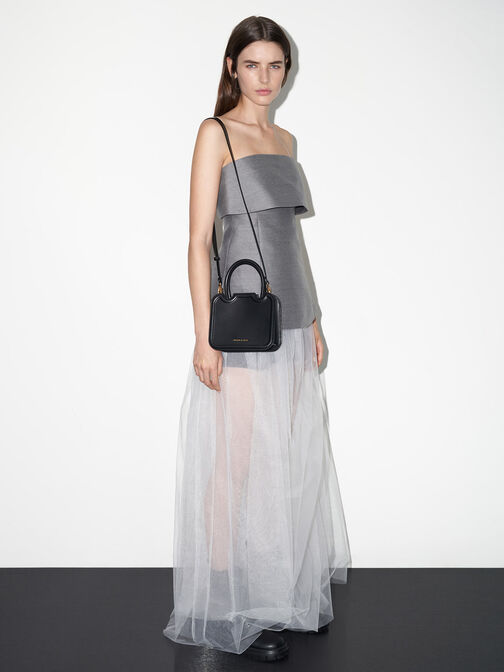 Perline Sculptural Tote Bag, Black, hi-res