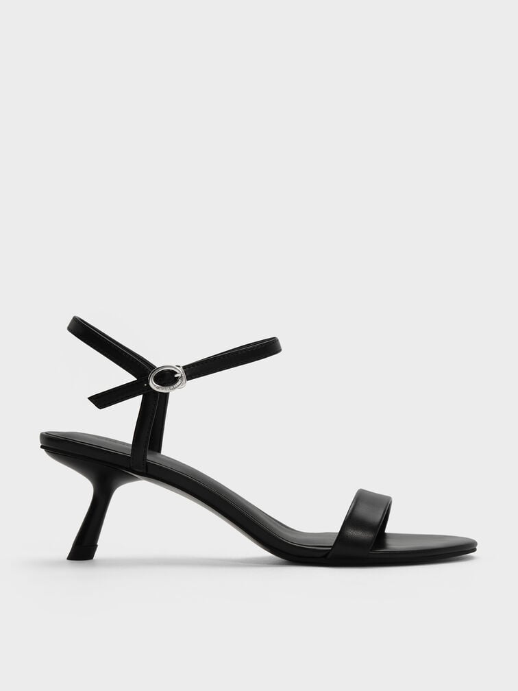 Slant-Heel Ankle-Strap Sandals, Black, hi-res