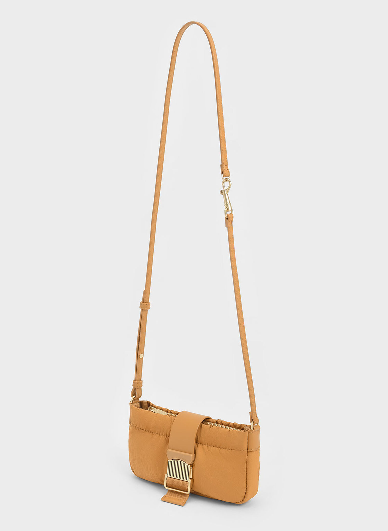 Aspen Ruched Phone Pouch, Orange, hi-res