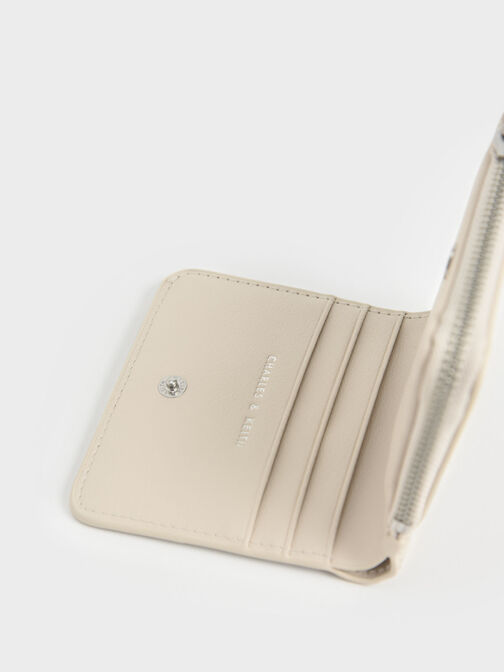 Zip Around Card Holder, Cream, hi-res