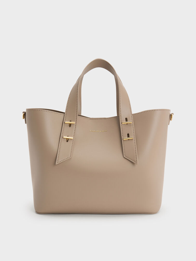Shania Tote Bag, Taupe, hi-res