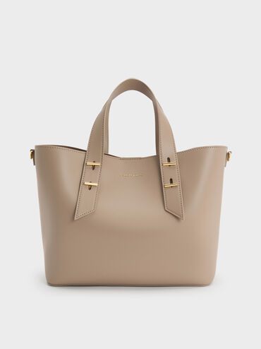 Shania Tote Bag, Taupe, hi-res