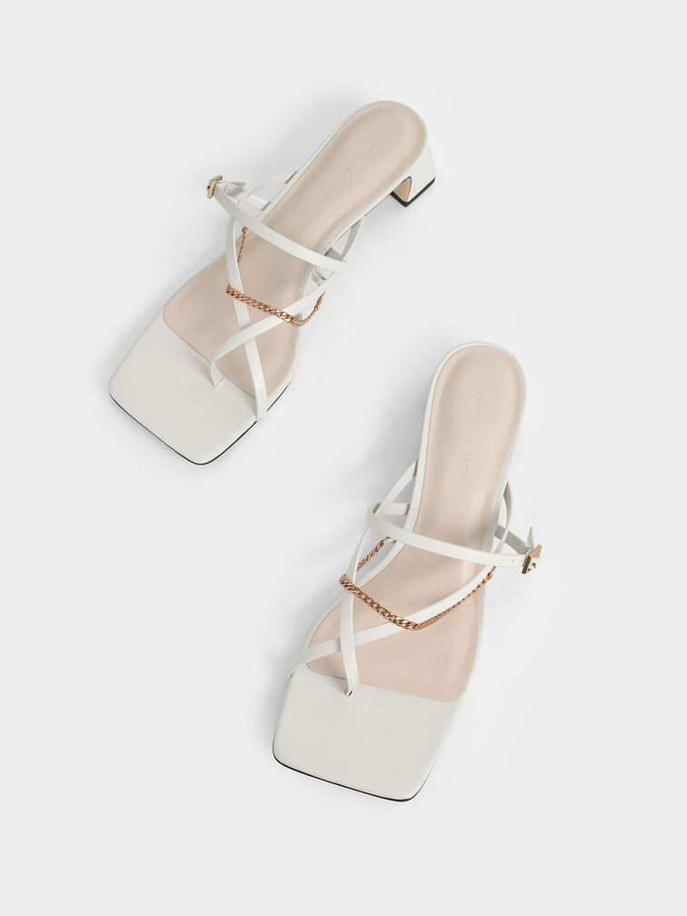 Chain Link Toe-Ring Sandals, Chalk, hi-res