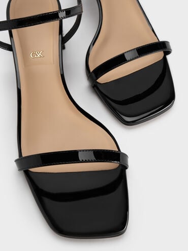 Sandalias Emmaline de charol con adornos de cristal, Charol negro, hi-res