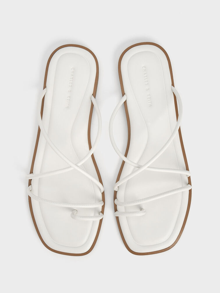 Meadow Strappy Toe-Ring Sandals, White, hi-res