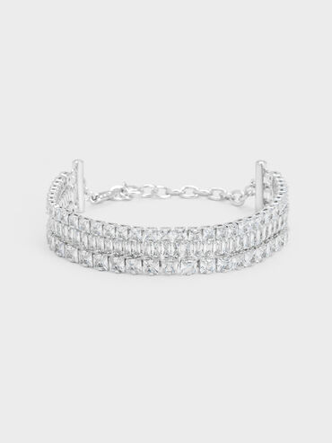Pulsera de cristal, Plateado, hi-res