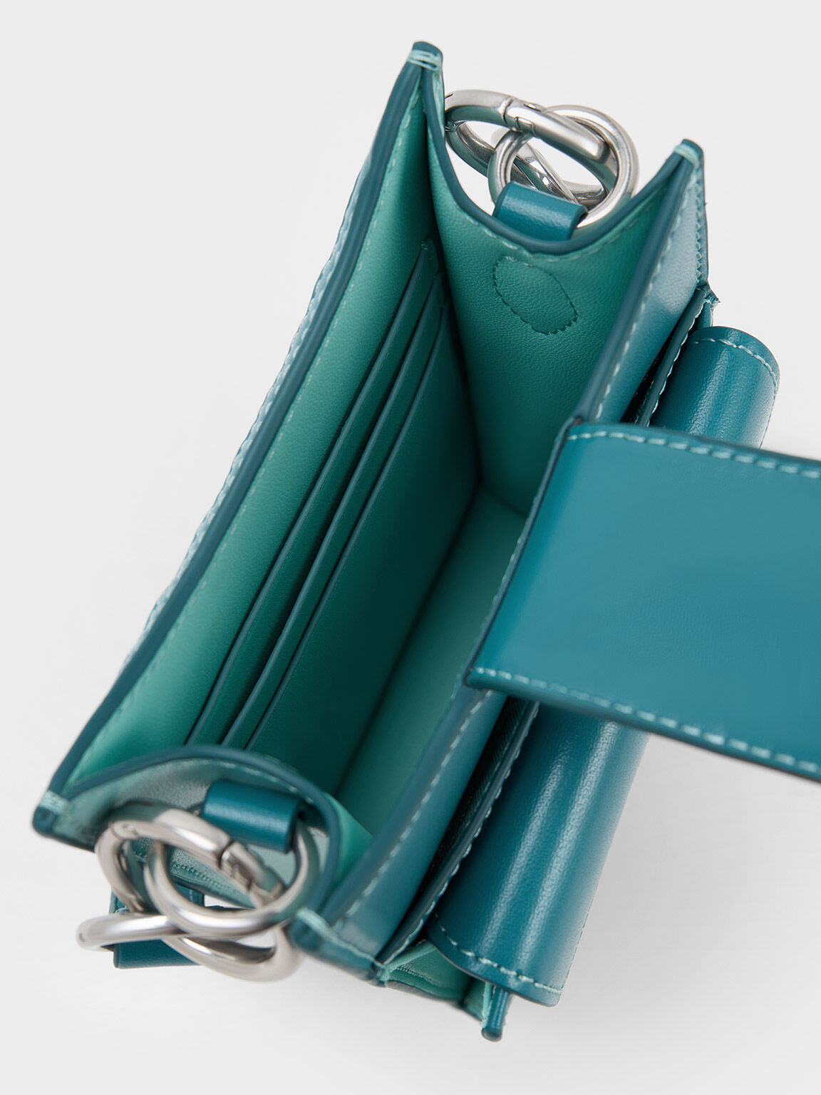 Winslet Belted Woven Phone Pouch, Turquoise, hi-res