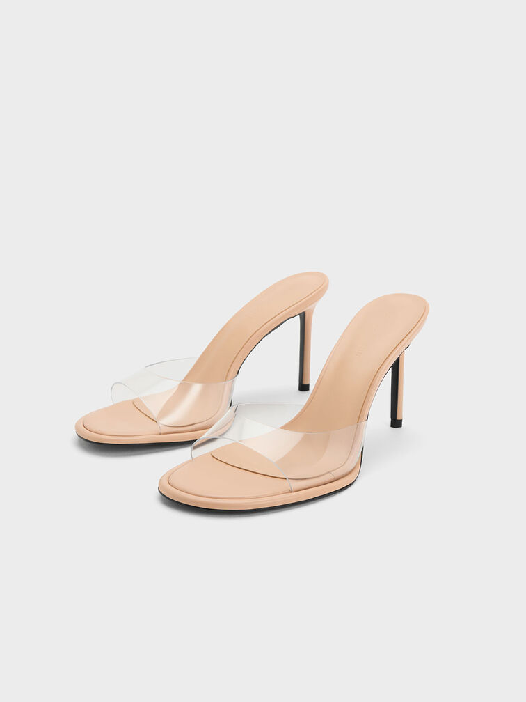 Mules traslúcidos de tacón, Nude, hi-res
