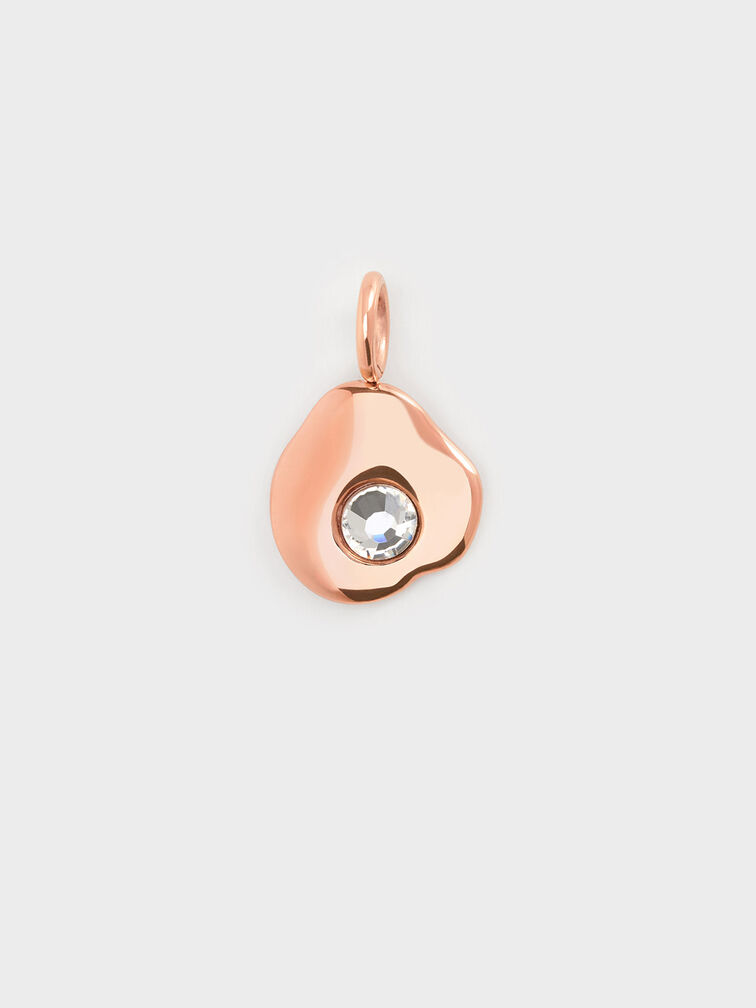 Rowena Sculptural Crystal Charm, Rose Gold, hi-res