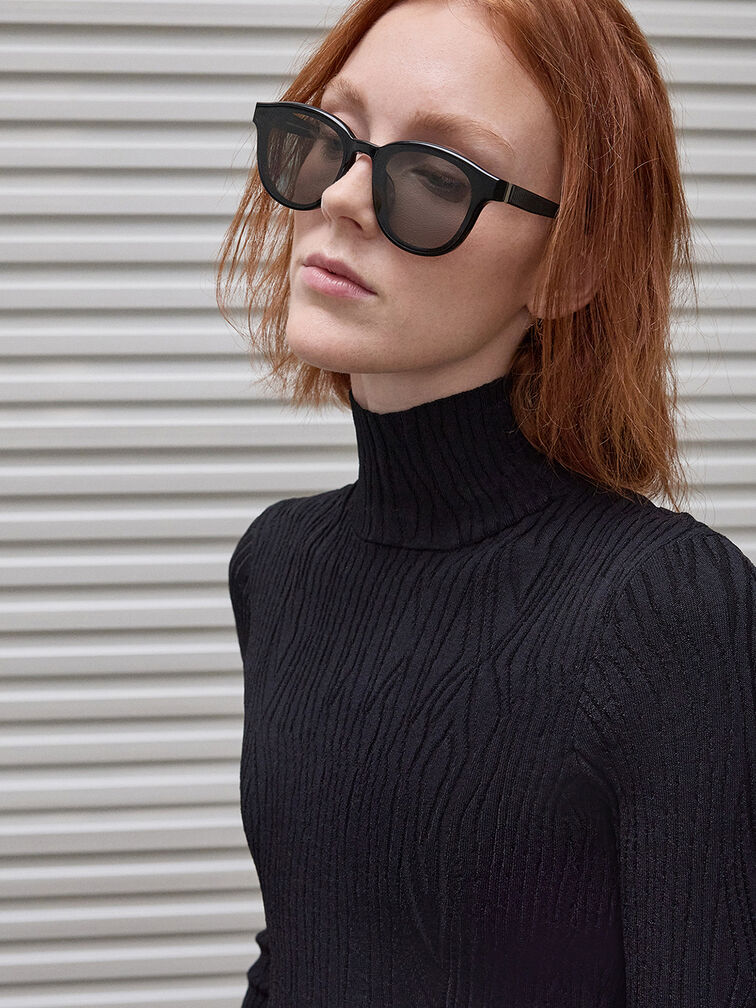Gafas de sol ovaladas Violette, Negro, hi-res