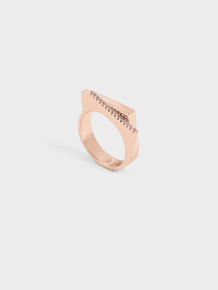 Swarovski� Crystal Studded Ring, Rose Gold, hi-res