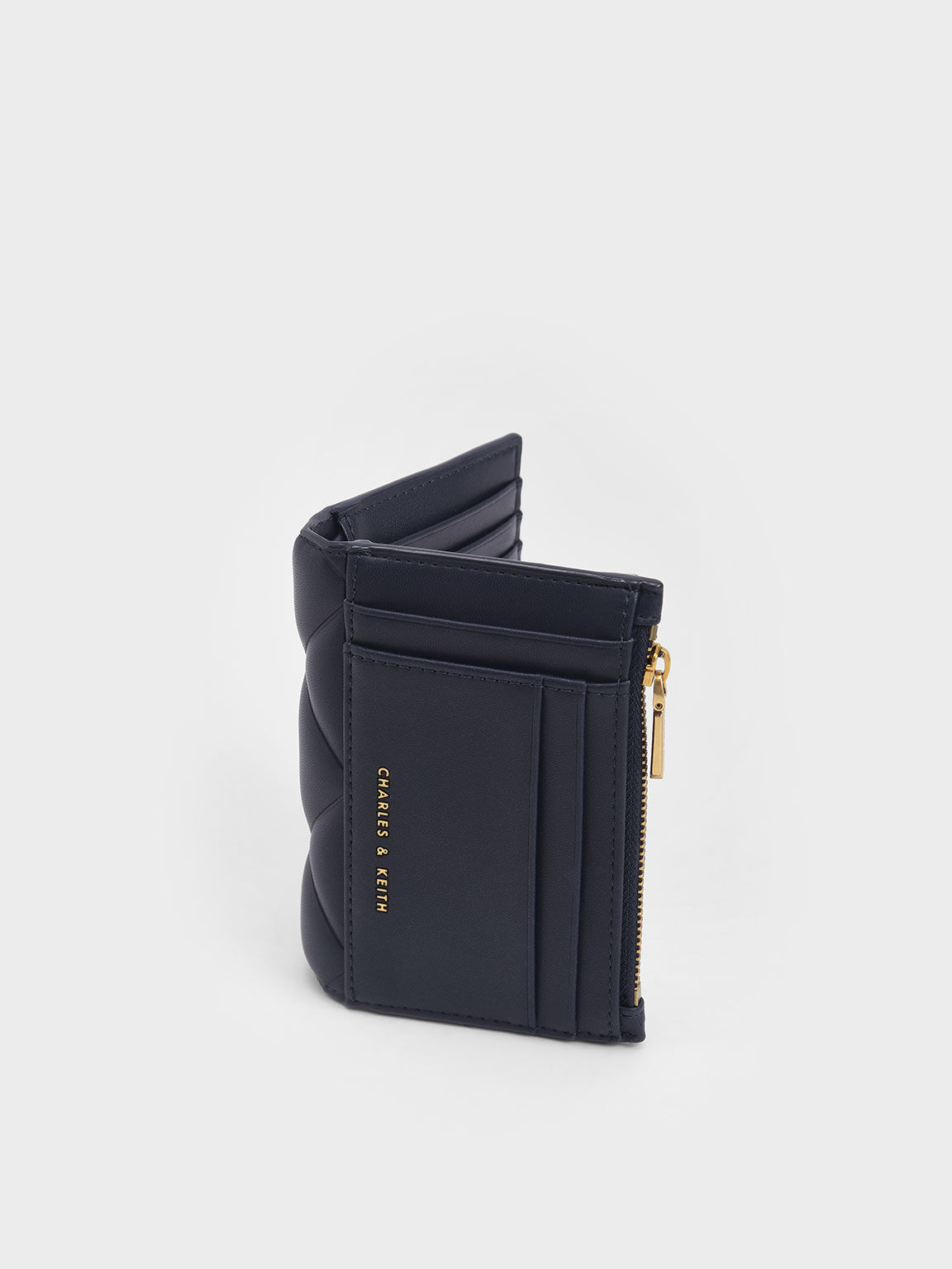 Gemma Quilted Card Holder, Navy, hi-res