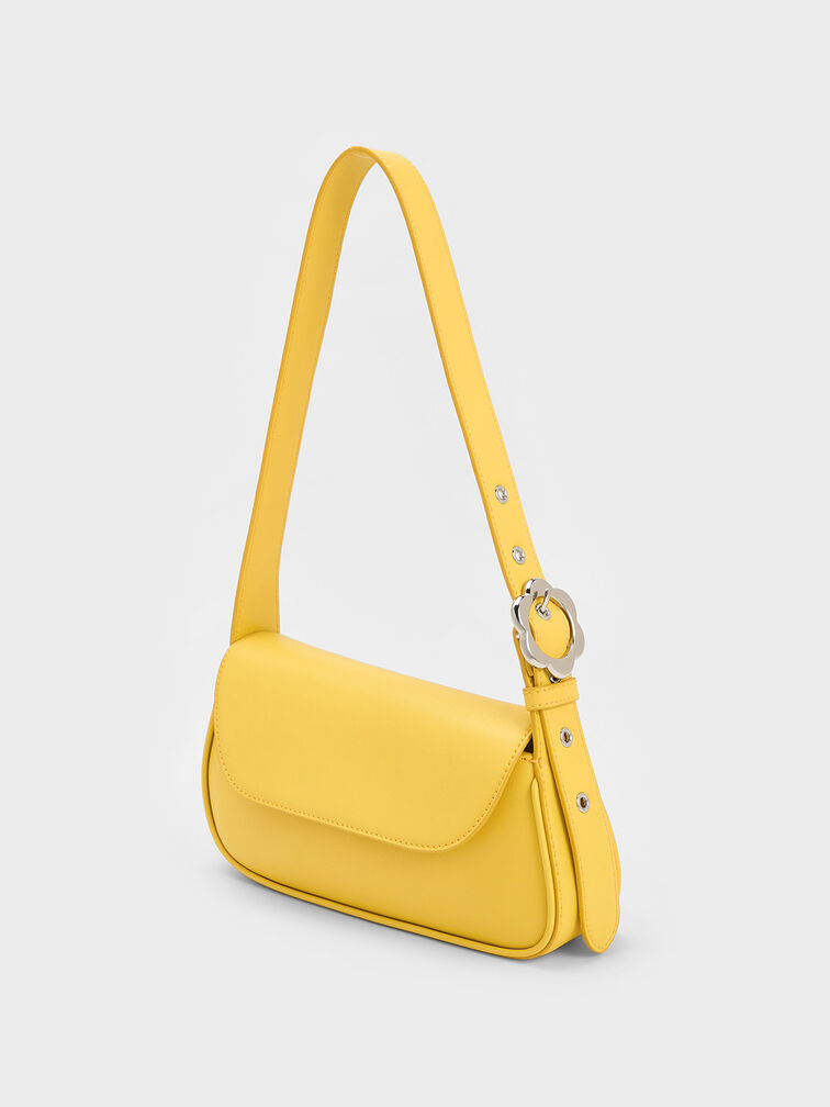 Petra Asymmetrical Front Flap Bag, Yellow, hi-res