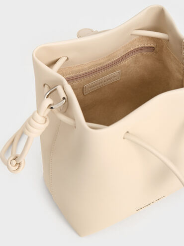 Bolso bombonera Leia con nudos, Beige, hi-res