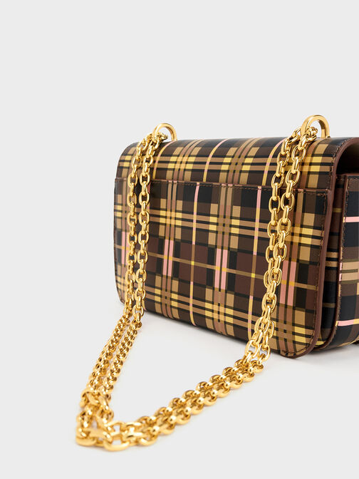 Printed Leather Chain Strap Bag, Multi, hi-res