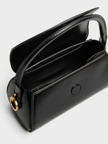 Kaila Front Flap Top Handle Bag, Black, hi-res