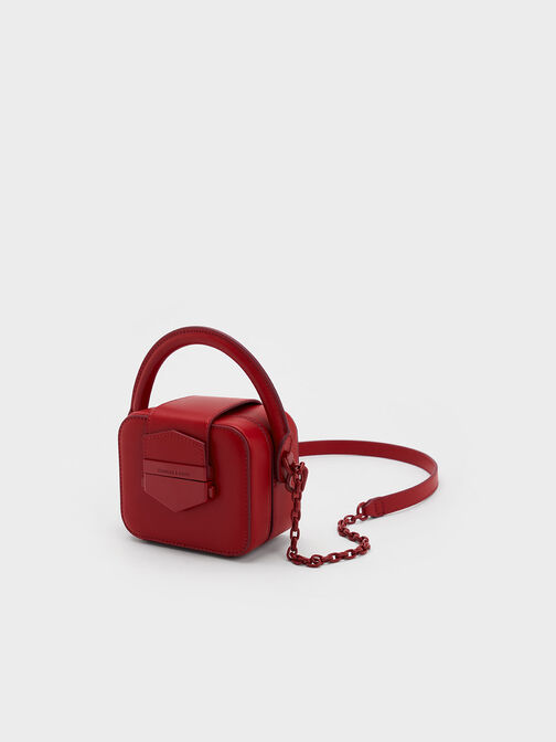 Mini Vertigo Boxy Top Handle Bag, Red, hi-res