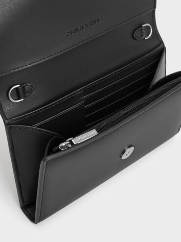 Carteira Longa Octavia Front Flap, Preto, hi-res