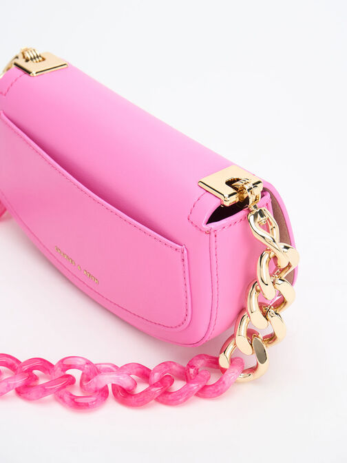 Sonnet Two-Tone Chain Handle Shoulder Bag, Pink, hi-res