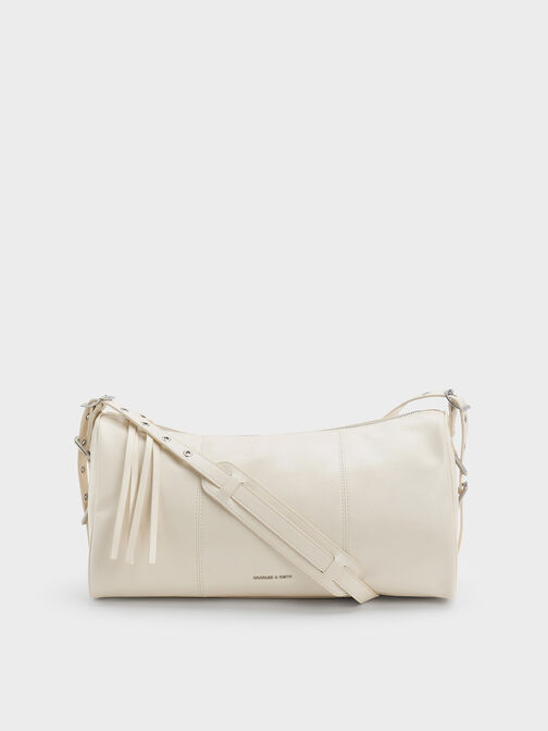 Bryna Panelled Grommet-Strap Crossbody Bag, Crema, hi-res
